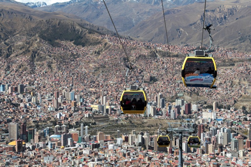 In La Paz gibt es die moderneren Gondelbahnen, als in der Schweiz