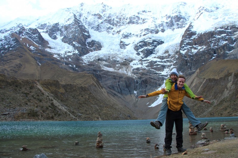 Die Lagoone war auf 4200m.u.M Einer unserer Guide ging baden, obwohl es nur ca 3 Grad warm war.